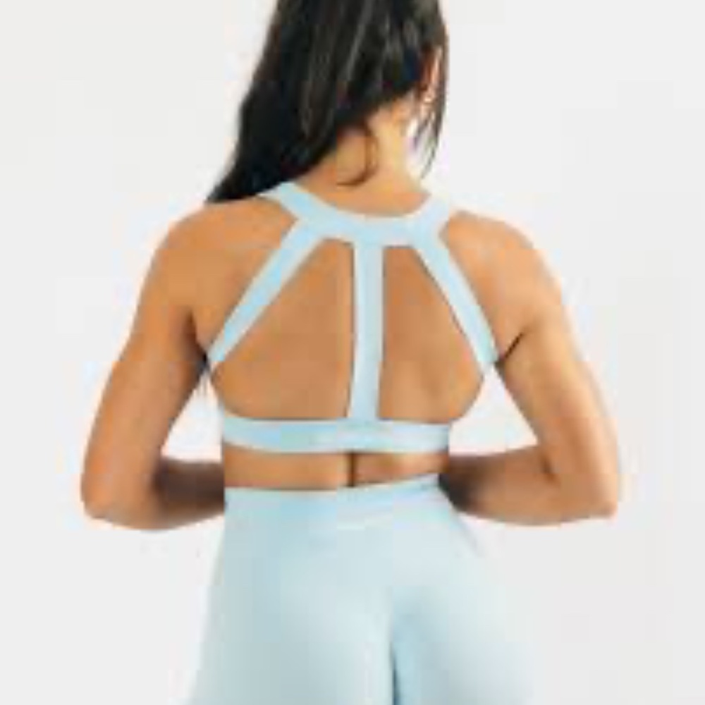 Alphalete light blue Trinity bra